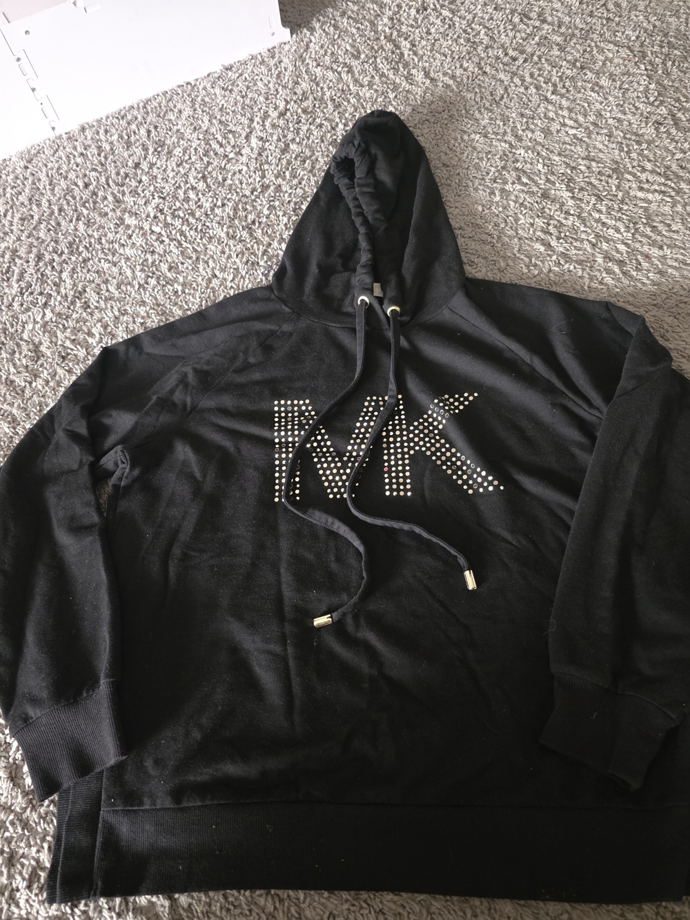 Michael Kors Black Studded Logo Hoodie Sweater
